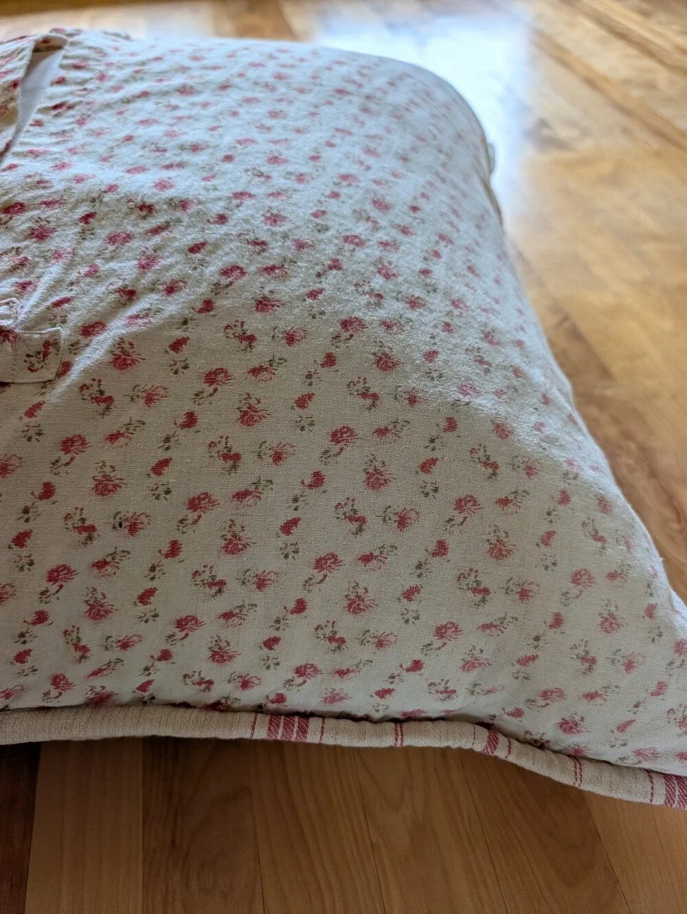 vintage POTTERY BARN linen blend striped Euro sham set
